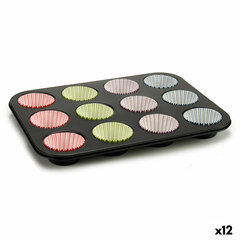 Форма для Кексов Разноцветный Поддон для духовки (7 x 7 x 3 cm) (35 x 3 x 26,5 cm) (12 штук) цена и информация | Формы, посуда для выпечки | 220.lv
