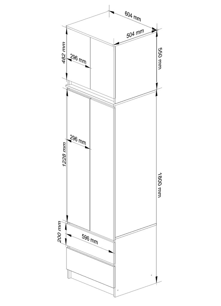 Skapis S60 Star, balts/melns cena un informācija | Skapji | 220.lv