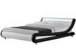 Gultas komplekts Leroux gulta un matracis ar LED gaismu 160x200 mākslīgā āda cena un informācija | Gultas | 220.lv