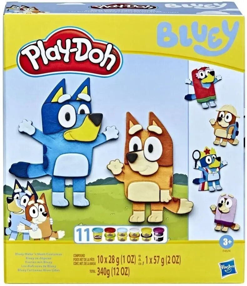 Hasbro Play-Doh: Bluey Make n Mash kostīmi rotaļu komplekts (F4374) cena un informācija | Attīstošās rotaļlietas | 220.lv