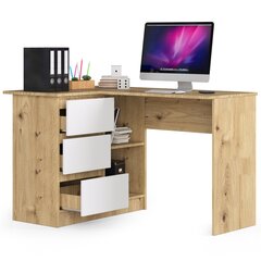 Письменный стол Akord B16 124, коричневый/белый цвет цена и информация | Компьютерные, письменные столы | 220.lv