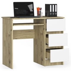 Письменный стол Akord A-6 90, коричневый/белый цвет цена и информация | Компьютерные, письменные столы | 220.lv
