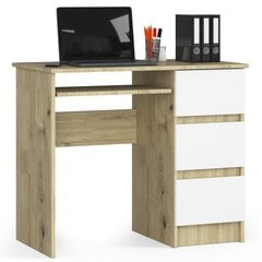 Письменный стол Akord A-6 90, коричневый/белый цвет цена и информация | Компьютерные, письменные столы | 220.lv