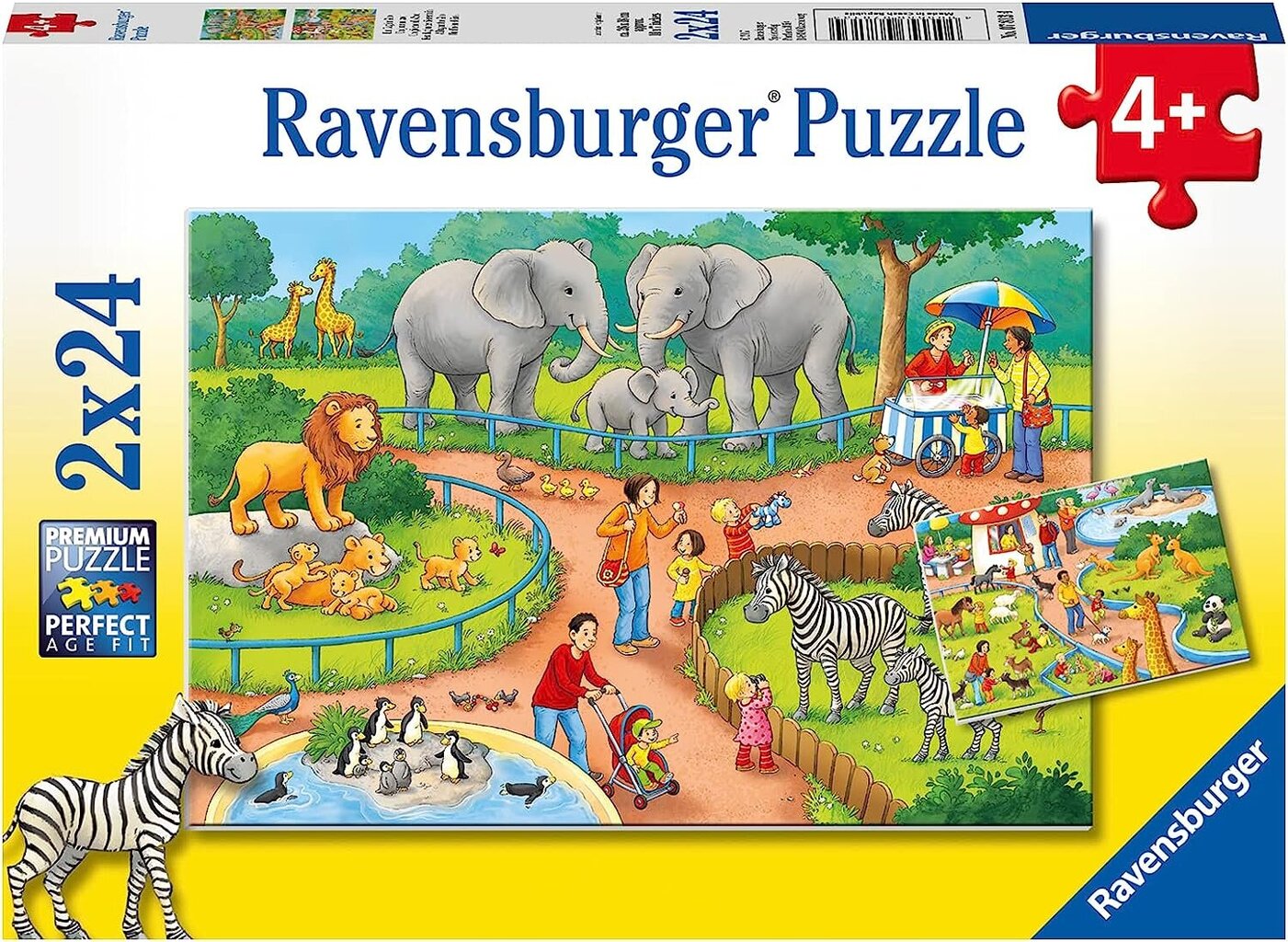 Puzzle 2x24 elementi diena zoodārzā cena un informācija | Puzles, 3D puzles | 220.lv