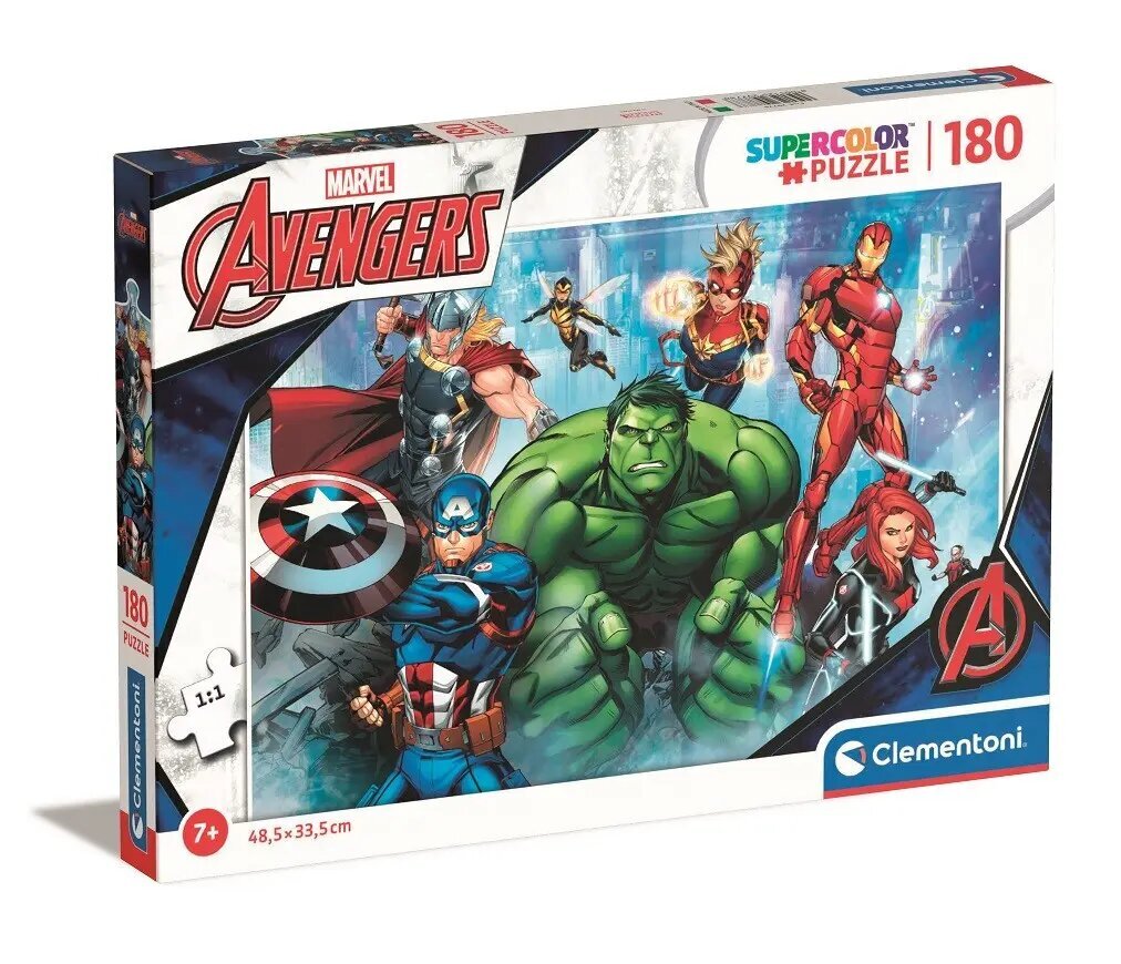 Puzzle 180 gabali Super Krāsa Avengers cena un informācija | Puzles, 3D puzles | 220.lv