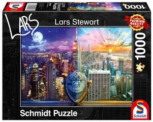 Puzzle Premium Kvalitātes 1000 elementi LARS STEWART Nowy Jork (Dzina/Noc) cena un informācija | Puzles, 3D puzles | 220.lv