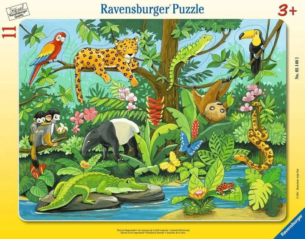 Puzle 11 elementi Rainforest Dzīvnieki цена и информация | Puzles, 3D puzles | 220.lv