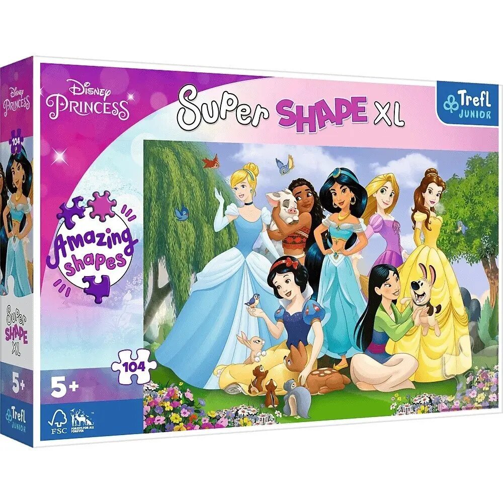 Puzle 104 gabali XL Super Shape princeses dārzā, Disney princeses цена и информация | Puzles, 3D puzles | 220.lv