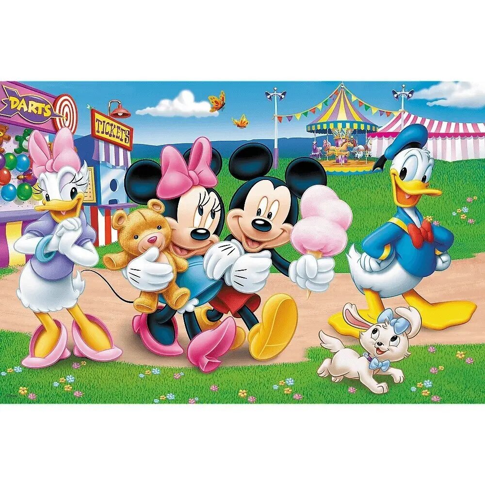 Puzzle 24 gabali SUPER MAXI Mickey atrakciju parkā cena un informācija | Puzles, 3D puzles | 220.lv