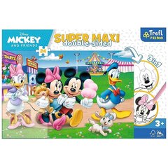 Puzzle 24 gabali SUPER MAXI Mickey atrakciju parkā cena un informācija | Puzles, 3D puzles | 220.lv