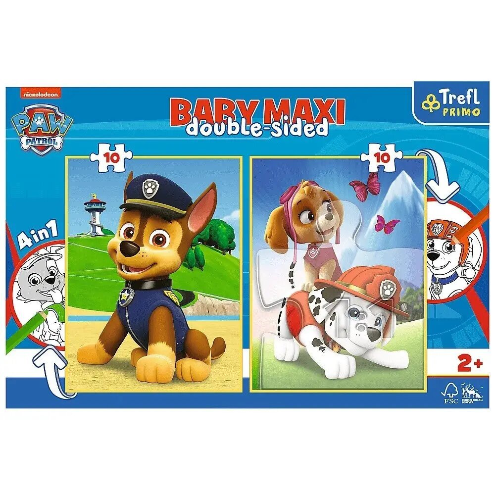 Jigsaw Puzzle Baby MAXI 2x10 gabali Elements Team Paw Patrol cena un informācija | Puzles, 3D puzles | 220.lv