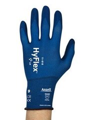 Защитные перчатки Ansell HyFlex 11-818, тонкий нейлон, спандекс, вспененный нитрил с покрытием для рук, розничная упаковка, размер 8 цена и информация | Рабочие перчатки | 220.lv