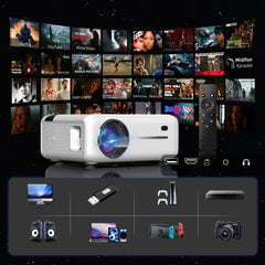 Projektors Full HD 4K 8000lm 2000:1 WiFi 2,4/5 GHz Android 9 Bluetooth 5.0 HDMI USB Zenwire e520h cena un informācija | Projektori | 220.lv