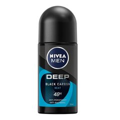 Rullīša dezodorants ar ogli Nivea Men Deep Black Carbon Beat, 50 ml cena un informācija | Dezodoranti | 220.lv