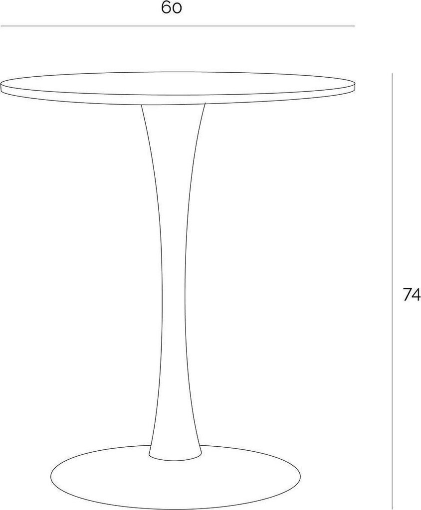 Ēdamistabas galds Skinny White Simplet, 60 cm, balts cena un informācija | Virtuves galdi, ēdamgaldi | 220.lv