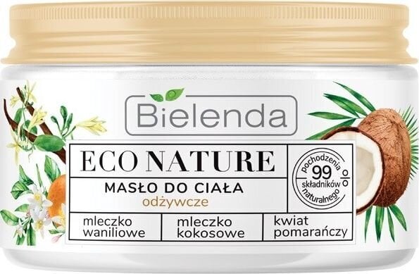 Barojošs ķermeņa sviests Bielenda Eco Natur Vaniļas piens, kokosrieksti un apelsīnu ziedi, 250 ml cena un informācija | Ķermeņa krēmi, losjoni | 220.lv