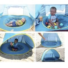 Pludmales teltis ar peldbaseinu, automātiski izklājošs aizsargsienas. цена и информация | Палатки | 220.lv