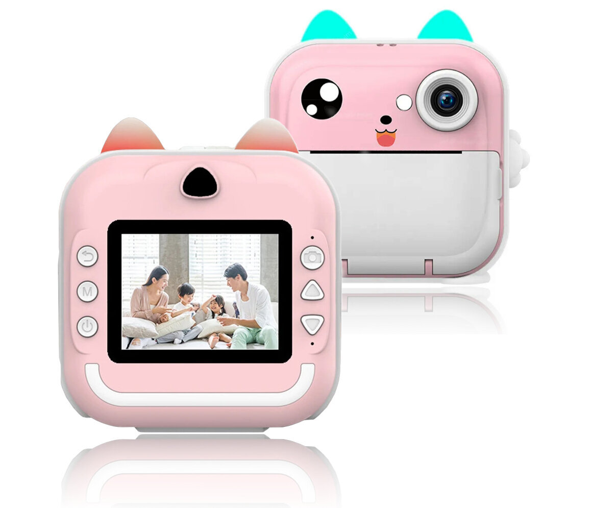 Fotokamera bērniem ar attēlu drukas funkciju - komplekts ar 3 ritelēm cena un informācija | Attīstošās rotaļlietas | 220.lv