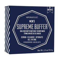 Губка для тела, пропитанная мужским гелем для душа Spongelle Super Buffer Cerdar Absolute, 99,2 г цена и информация | Масла, гели для душа | 220.lv