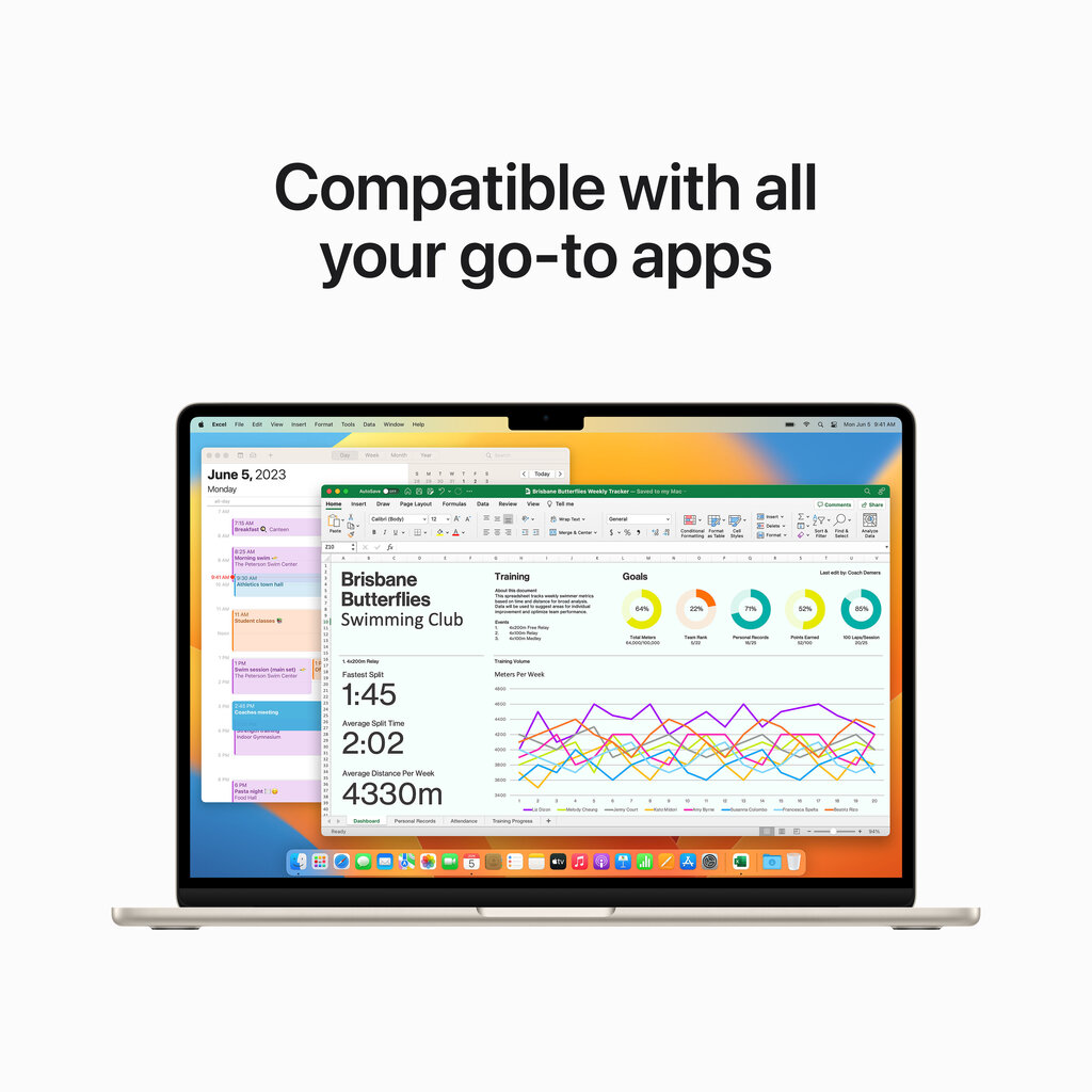 Macbook Air 15” Apple M2 8C CPU, 10C GPU/8GB/256GB SSD/Starlight/INT - MQKU3ZE/A cena un informācija | Portatīvie datori | 220.lv