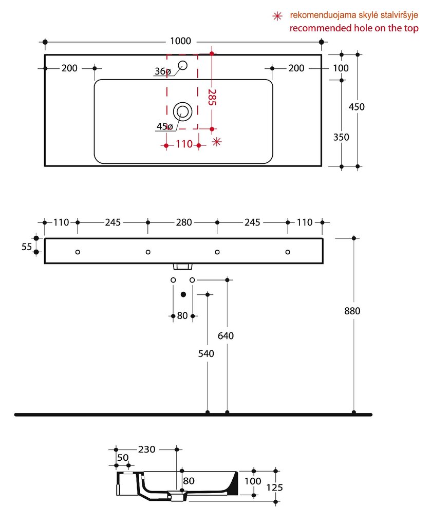 Izlietne ar dvieļu turētāju Kerasan Cento 355001, 100x45 cm, balts cena un informācija | Izlietnes | 220.lv