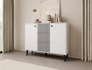 Kumode ADRK Furniture Ika, balta/melna cena un informācija | Kumodes | 220.lv