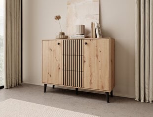 Kumode ADRK Furniture Ika, brūna/melna cena un informācija | Kumodes | 220.lv