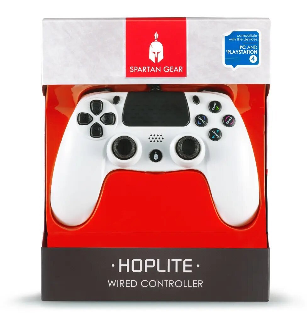 Spartan Gear - Hoplite Vadu Kontrolieris (saderīgs ar datoru un PlayStation 4) (krāsa: Balta) cena un informācija | Spēļu kontrolieri | 220.lv