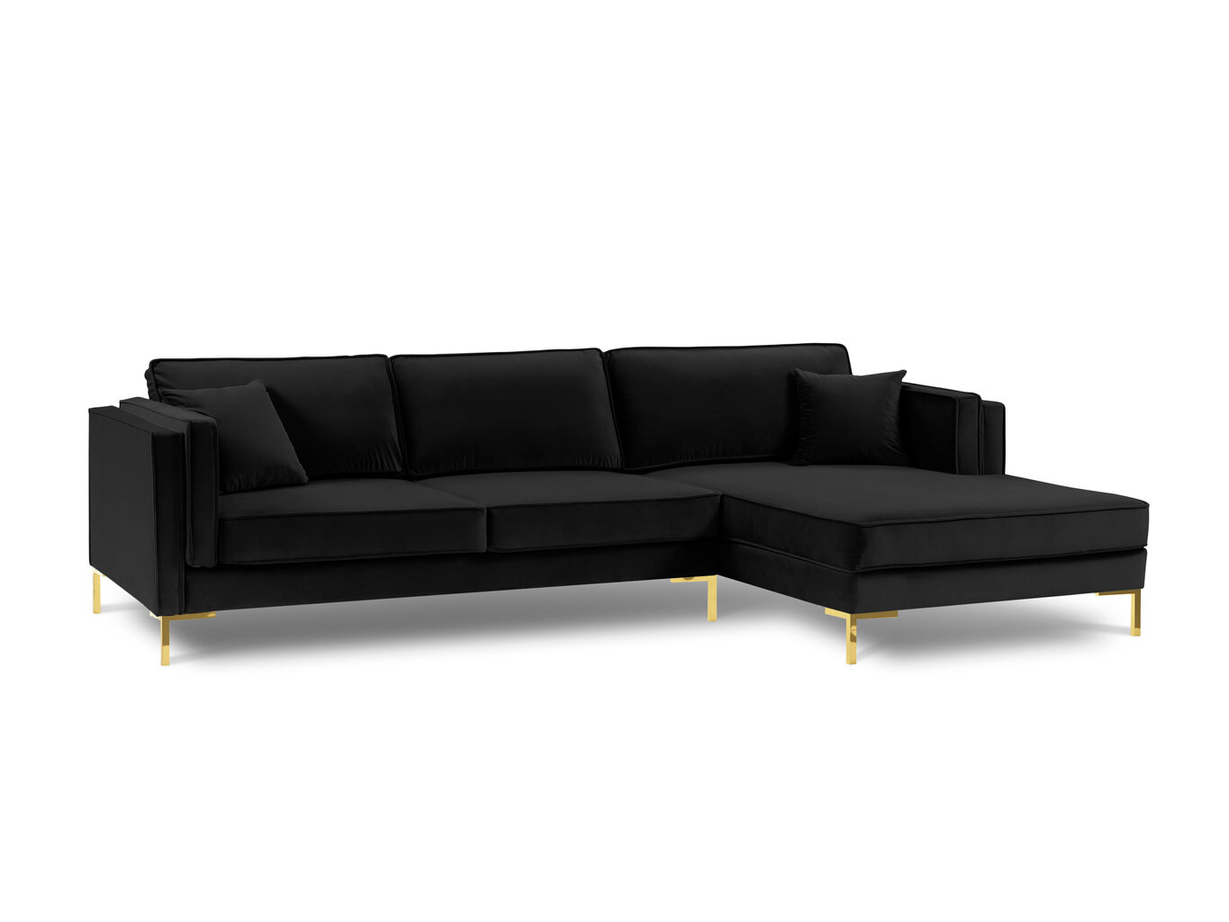 Stūra dīvāns Luis 5, melns/zeltains cena un informācija | Dīvāni | 220.lv