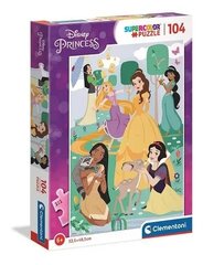 Puzle 104 elementi Super Color Disney princeses cena un informācija | Puzles, 3D puzles | 220.lv