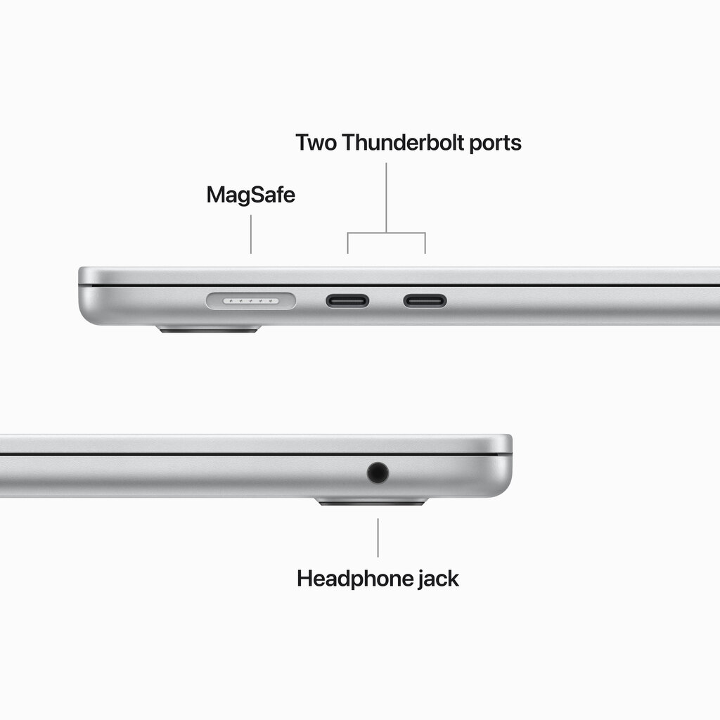 Macbook Air 15” Apple M2 8C CPU, 10C GPU/8GB/256GB SSD/Silver/INT - MQKR3ZE/A cena un informācija | Portatīvie datori | 220.lv