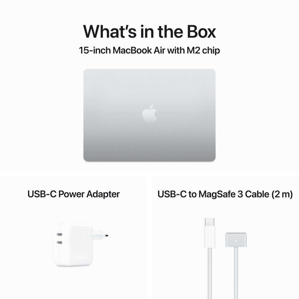 Macbook Air 15” Apple M2 8C CPU, 10C GPU/8GB/256GB SSD/Silver/INT - MQKR3ZE/A цена и информация | Portatīvie datori | 220.lv