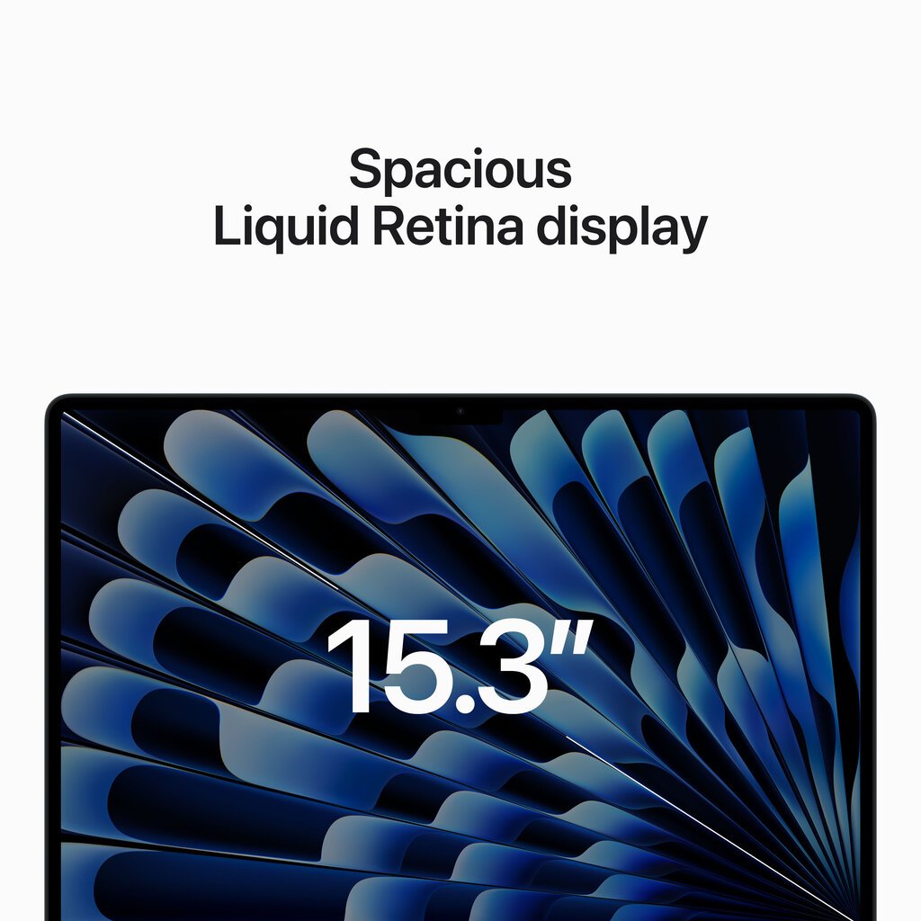 Macbook Air 15” Apple M2 8C CPU, 10C GPU/8GB/256GB SSD/Midnight/INT - MQKW3ZE/A cena un informācija | Portatīvie datori | 220.lv