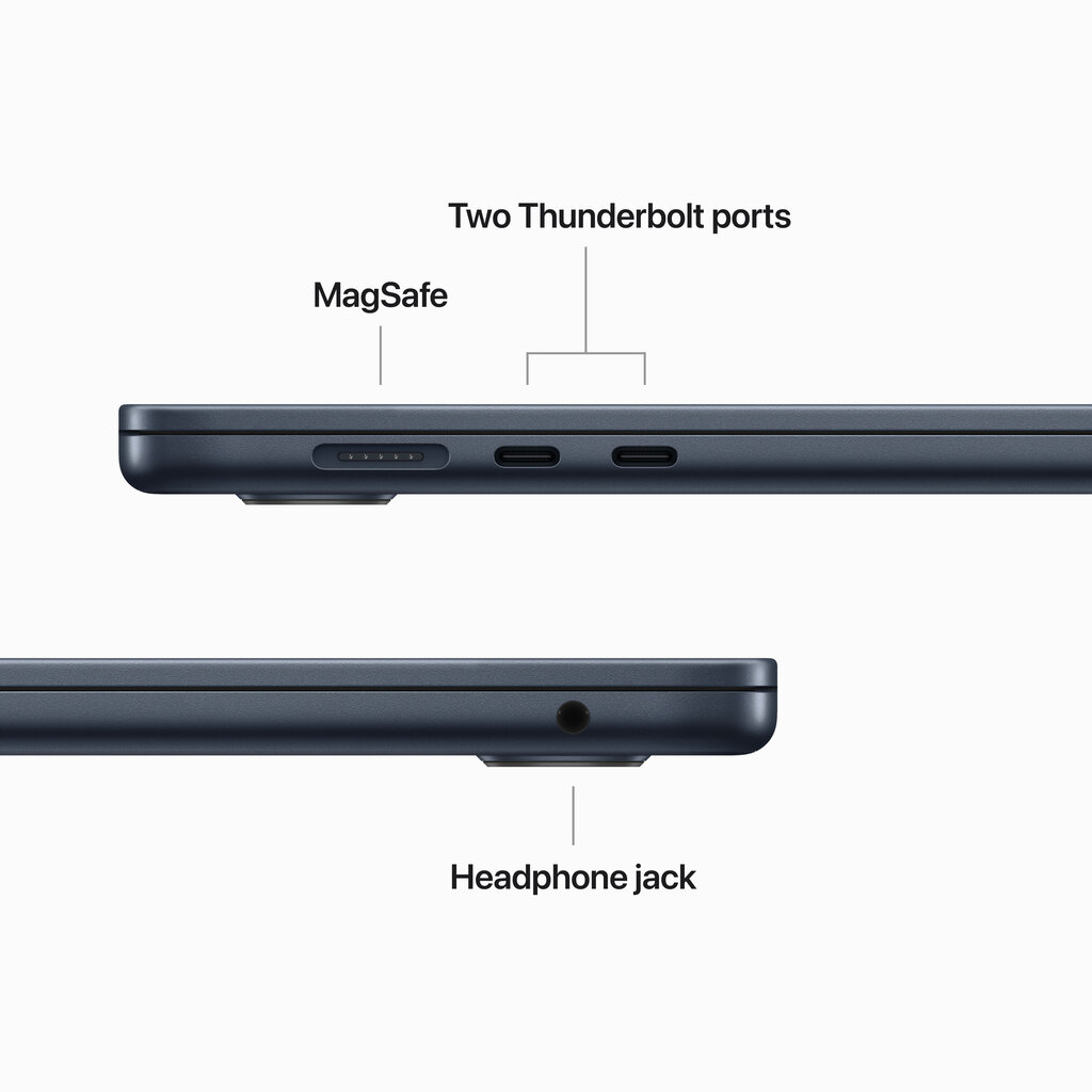 Macbook Air 15” Apple M2 8C CPU, 10C GPU/8GB/256GB SSD/Midnight/SWE - MQKW3KS/A cena un informācija | Portatīvie datori | 220.lv