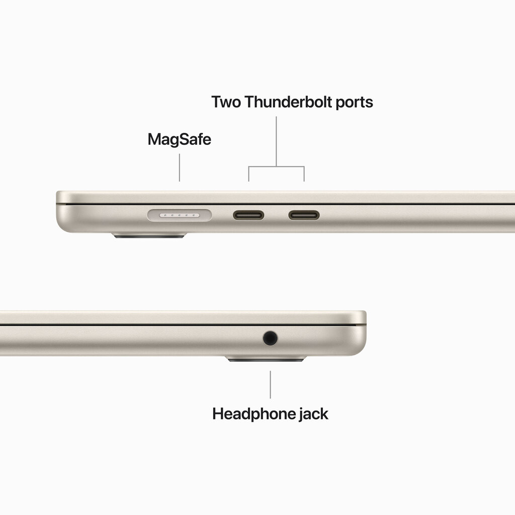 Macbook Air 15” Apple M2 8C CPU, 10C GPU/8GB/512GB SSD/Starlight/RUS - MQKV3RU/A cena un informācija | Portatīvie datori | 220.lv