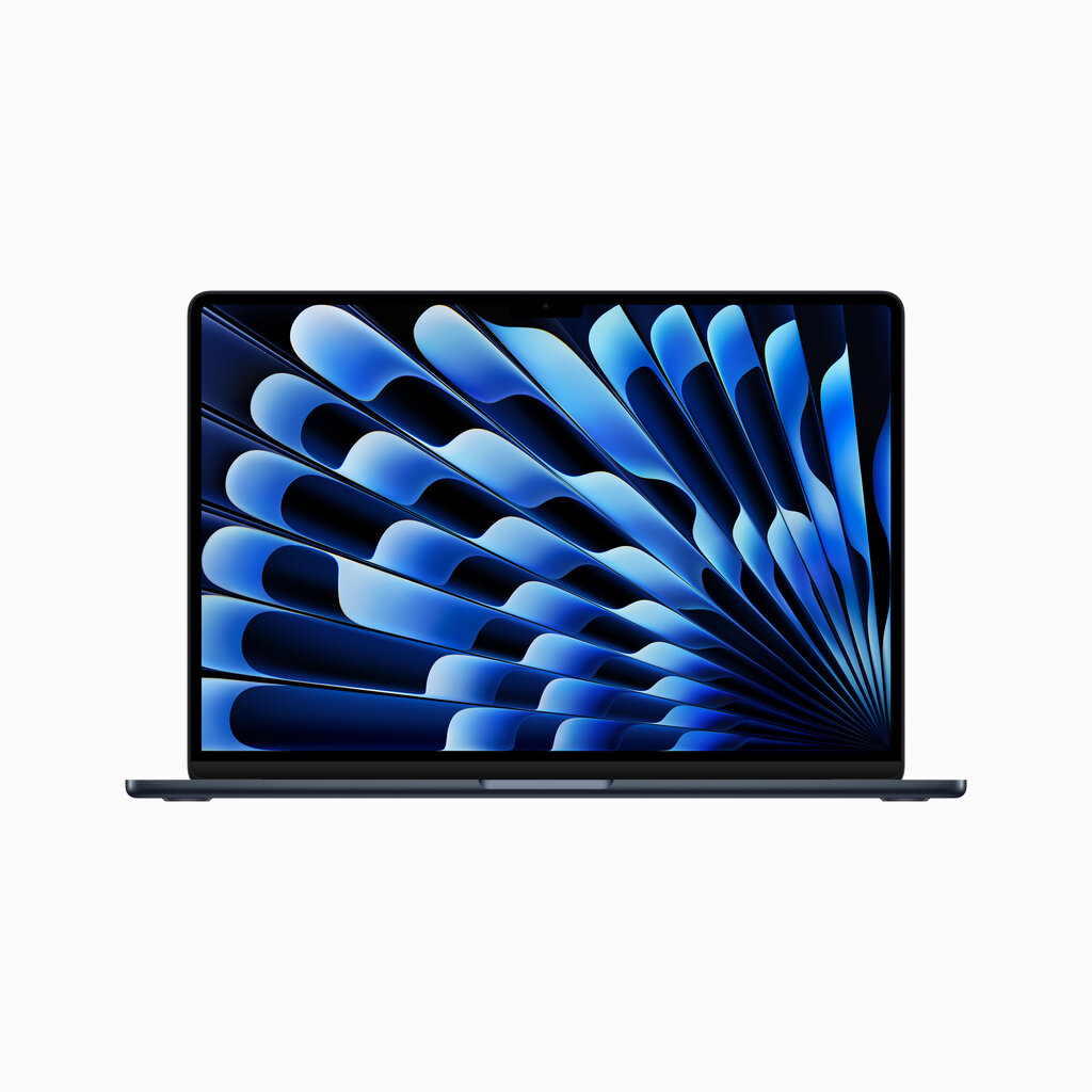 Macbook Air 15” Apple M2 8C CPU, 10C GPU/8GB/512GB SSD/Midnight/INT - MQKX3ZE/A cena un informācija | Portatīvie datori | 220.lv