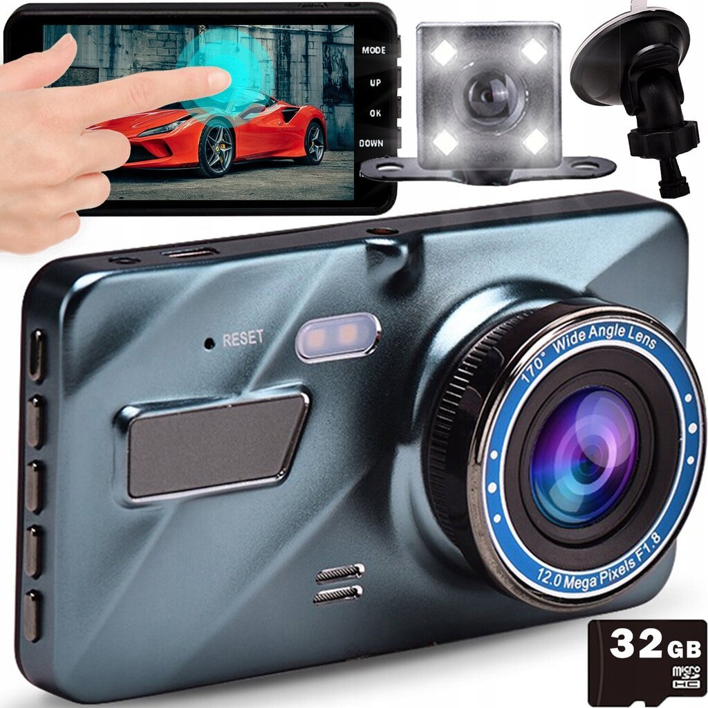 Auto videoreģistrātors ar atpakaļgaitas kameru цена и информация | Auto video reģistratori | 220.lv