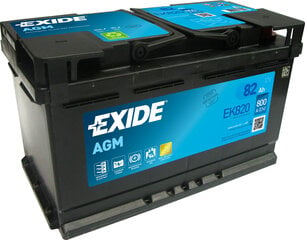 Exide AGM startera akumulators 80Ah 800A 315x175x190-+ цена и информация | Аккумуляторы | 220.lv