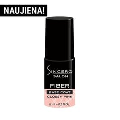 Stikla šķiedras gela lakas bāze Sincero Salon, Glossy pink, 6 ml cena un informācija | Nagu lakas, stiprinātāji | 220.lv