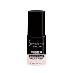 Stikla šķiedras gela lakas bāze Sincero Salon, Milky pink, 6 ml cena un informācija | Nagu lakas, stiprinātāji | 220.lv