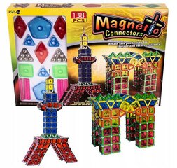 Komplektā ir 138 magnētisko bloku elementi. цена и информация | Конструкторы и кубики | 220.lv