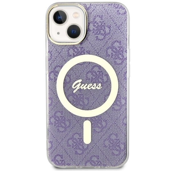 Vāciņš Guess GUHMP14SH4STU iPhone 14 6.1" violets cietais vāciņš 4G MagSafe cena un informācija | Telefonu vāciņi, maciņi | 220.lv