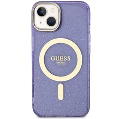 Vāciņš Guess GUHMP14SHCMCGU iPhone 14 6.1" violets cietais vāciņš Glitter Gold MagSafe cena un informācija | Telefonu vāciņi, maciņi | 220.lv