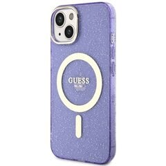 Vāciņš Guess GUHMP14SHCMCGU iPhone 14 6.1" violets cietais vāciņš Glitter Gold MagSafe cena un informācija | Telefonu vāciņi, maciņi | 220.lv