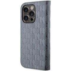 Karl Lagerfeld KLBKP14XSAKLHPG iPhone 14 Pro Max 6.7" bookcase srebrny|silver Saffiano Monogram цена и информация | Чехлы для телефонов | 220.lv