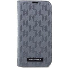 Karl Lagerfeld KLBKP14XSAKLHPG iPhone 14 Pro Max 6.7" bookcase srebrny|silver Saffiano Monogram цена и информация | Чехлы для телефонов | 220.lv