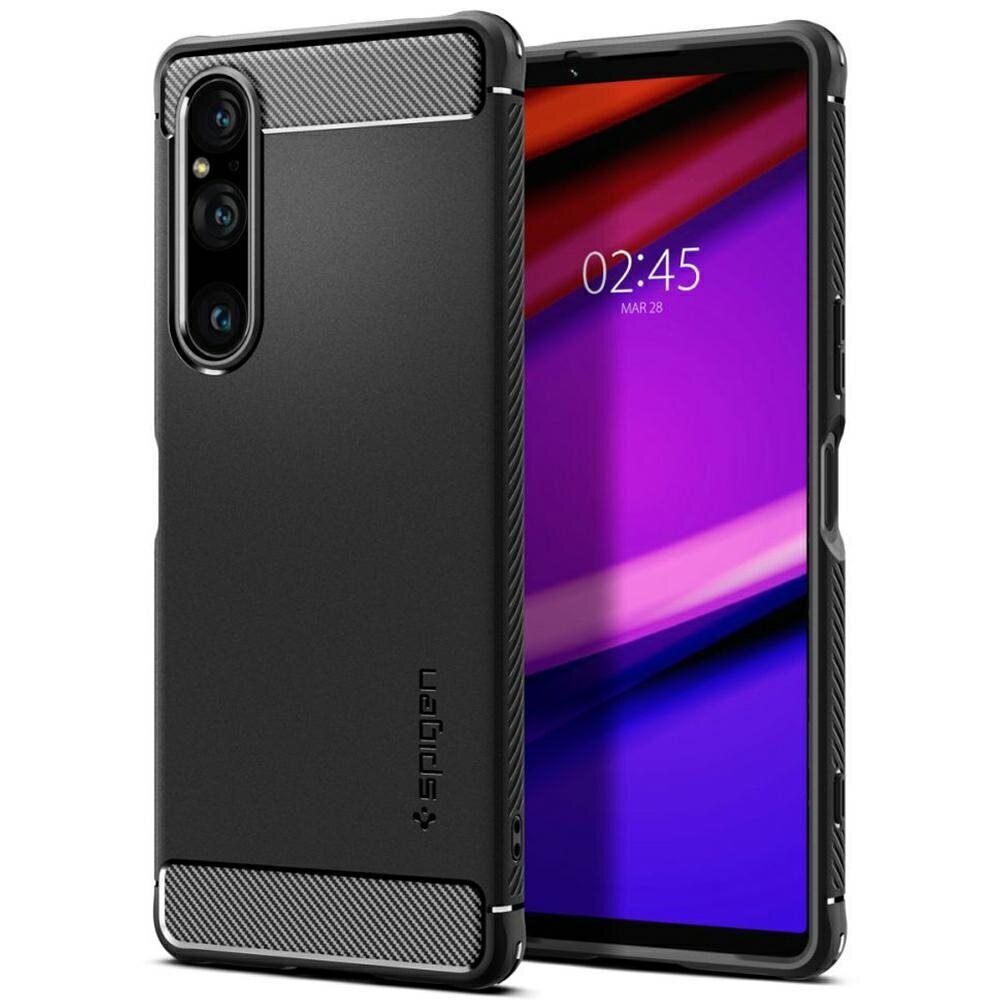 Spigen Rugged Armor Sony Xperia 1 V , melns cena un informācija | Telefonu vāciņi, maciņi | 220.lv