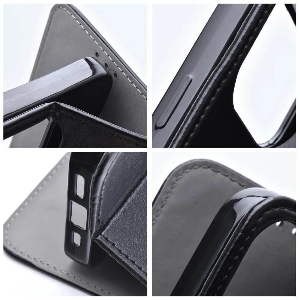 Maciņš Smart Magnetic Xiaomi Redmi 11A/12C/Poco C55 melns cena un informācija | Telefonu vāciņi, maciņi | 220.lv