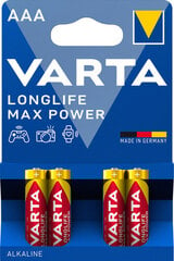 Батарейки Varta AAA Longlife Max Power, 12 шт. цена и информация | Батарейки | 220.lv