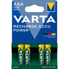 UZLĀDĒJAMA baterija Varta AAA,HR03 5703, 4 gab. cena un informācija | Baterijas | 220.lv